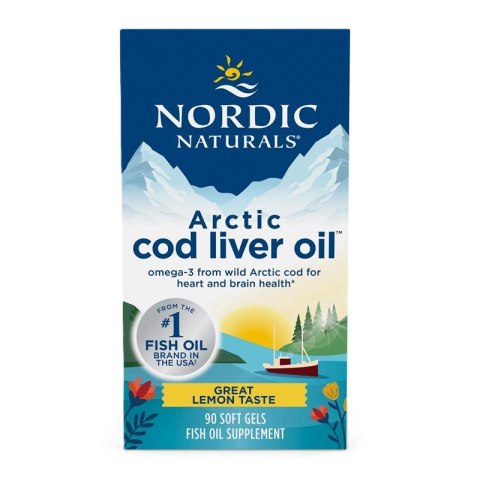 Nordic Naturals Arctic Cod Liver Oil 90 kapsułek miękkich o smaku cytrynowym Nordic Naturals Arctic Cod Liver Oil 90 kapsułek miękkich o smaku cytrynowym