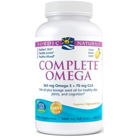 Nordic Naturals Complete Omega z GLA 565mg 120 miękkich kapsułek o smaku cytrynowym Nordic Naturals Complete Omega z GLA 565mg 120 miękkich kapsułek o smaku cytrynowym