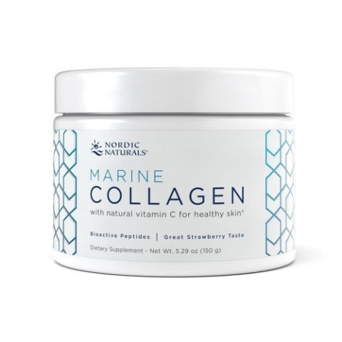 Nordic Naturals Marine Collagen – naturalny kolagen morski z bioaktywnymi peptydami w proszku, smak truskawkowy, 150 g Nordic Naturals Marine Collagen – naturalny kolagen morski z bioaktywnymi peptydami w proszku, smak truskawkowy, 150 g