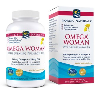 Nordic Naturals Omega Woman – suplement diety dla kobiet 500 mg Omega-3 + 76 mg GLA 120 kapsułek
