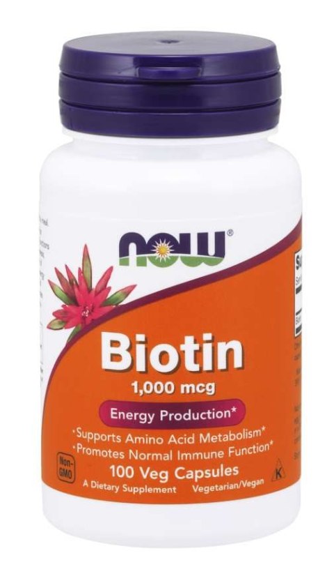 Now Foods Biotin (biotyna) 1000 µg (1mg) 100 kapsułek Now Foods Biotin (biotyna) 1000 µg (1mg) 100 kapsułek
