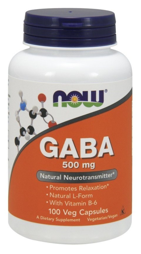 Now Foods GABA (kwas Gamma-aminomasłowy) 500 mg 100 kapsułek wegańskich Now Foods GABA (kwas Gamma-aminomasłowy) 500 mg 100 kapsułek wegańskich