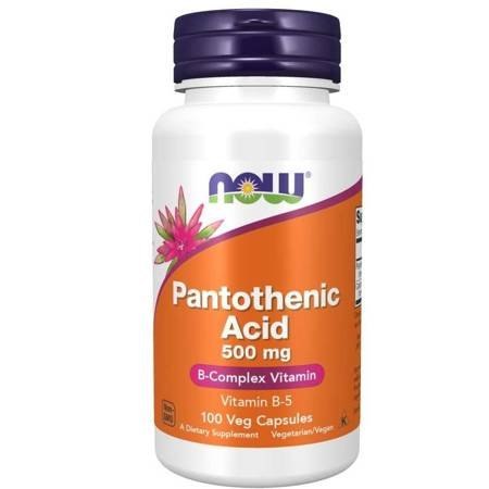 Now Foods Pantothenic Acid (Kwas pantotenowy) 500mg 100 kapsułek wegańskich Now Foods Pantothenic Acid (Kwas pantotenowy) 500mg 100 kapsułek wegańskich