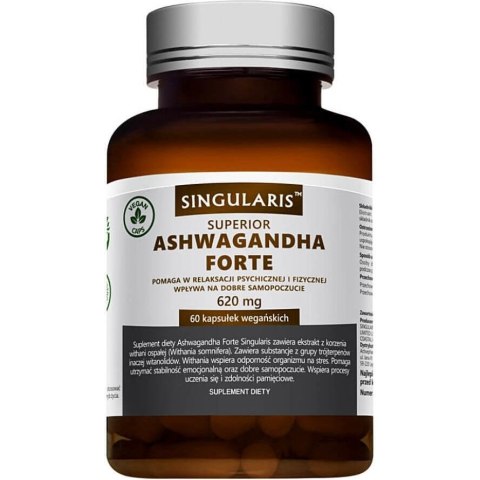 Singularis Ashwagandha Forte 620 mg 60 kapsułek wegańskich Singularis Ashwagandha Forte 620 mg 60 kapsułek wegańskich