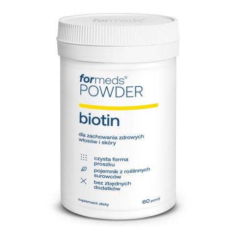 ForMeds Powder BIOTIN Witamina B7 Biotyna 2500 µg 60 porcji ForMeds Powder BIOTIN Witamina B7 Biotyna 2500 µg 60 porcji