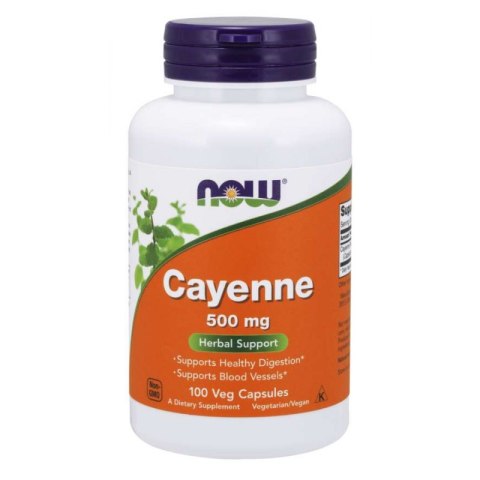 Now Foods Cayenne Pieprz Kajeński 500 mg 100 kapsułek Now Foods Cayenne Pieprz Kajeński 500 mg 100 kapsułek