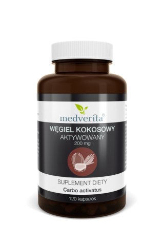 Medverita Węgiel kokosowy aktywny 200 mg 120 kapsułek
