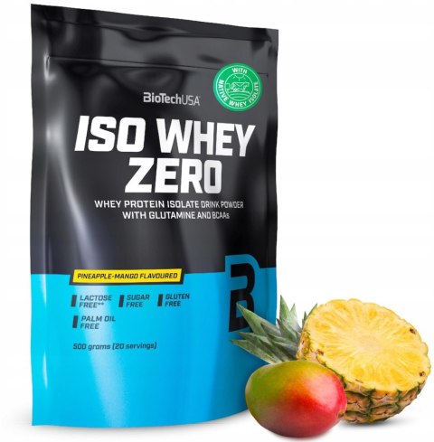 BioTech USA Iso Whey 500g lactose reduced o smaku ananas-mango BioTech USA Iso Whey 500g lactose reduced o smaku ananas-mango