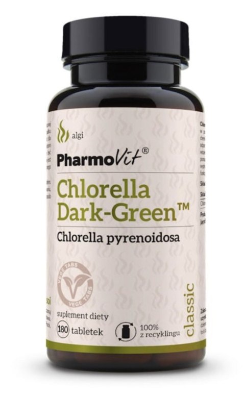Pharmovit Chlorella DARK-GREEN 180 tabletek vege Pharmovit Chlorella DARK-GREEN 180 tabletek vege