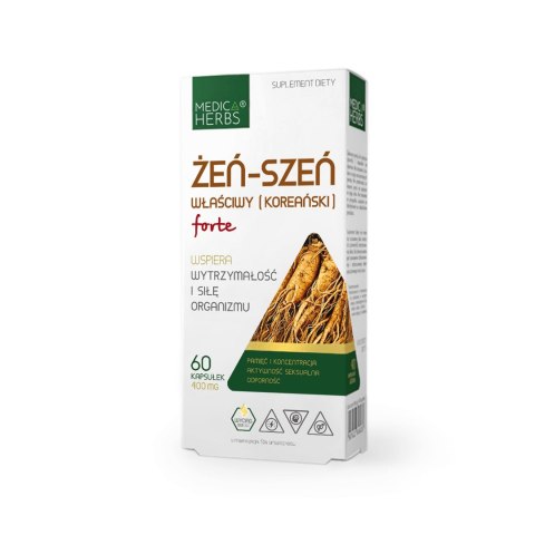 Medica Herbs Żeń-szeń właściwy (Koreański) Forte 60 kapsułek Medica Herbs Żeń-szeń właściwy (Koreański) Forte 60 kapsułek