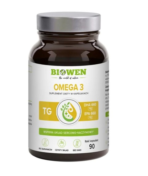 Biowen Omega 3 TG 660 mg EPA 440 DHA 90 kapsułek Biowen Omega 3 TG 660 mg EPA 440 DHA 90 kapsułek