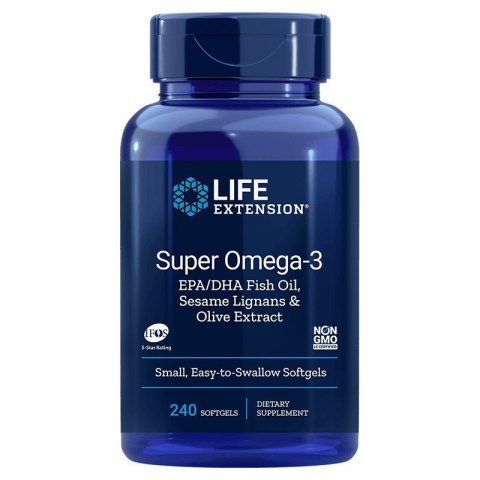 Life Extension Super Omega-3 EPA/DHA with Sesame Lignans & Olive Extract - 240 kapsułek miękkich Life Extension Super Omega-3 EPA/DHA with Sesame Lignans & Olive Extract - 240 kapsułek miękkich