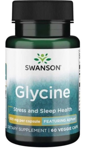 Swanson AjiPure Glicyna 500 mg 60 kapsułek