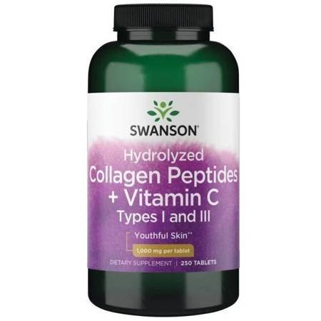 Swanson Hydrolizowany kolagen I i III + C 250 tabletek Swanson Hydrolizowany kolagen I i III + C 250 tabletek
