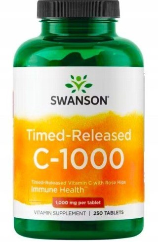 Swanson Witamina C1000 z Dziką Różą przedłużone działanie 250 tabletek