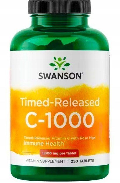 Swanson Witamina C1000 z Dziką Różą przedłużone działanie 250 tabletek Swanson Witamina C1000 z Dziką Różą przedłużone działanie 250 tabletek